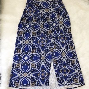 Anthropologie Maeve Maxi Skirt blue pattern Med
